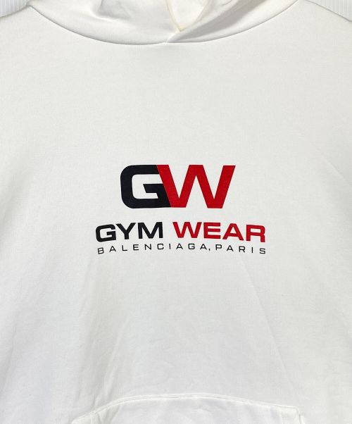 BALENCIAGA（バレンシアガ）BALENCIAGA (バレンシアガ) GYM WEARロゴプリントパーカー ホワイト サイズ:XSの古着・服飾アイテム