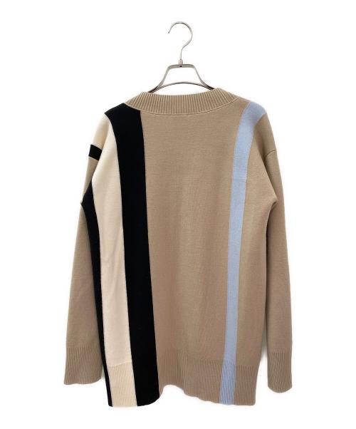 BURBERRY LONDON ENGLAND（バーバリー ロンドン イングランド）BURBERRY LONDON ENGLAND (バーバリー ロンドン イングランド) ロゴジャガードカーディガン ベージュ サイズ:XXSの古着・服飾アイテム