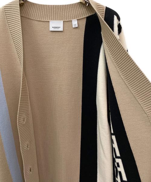 BURBERRY LONDON ENGLAND（バーバリー ロンドン イングランド）BURBERRY LONDON ENGLAND (バーバリー ロンドン イングランド) ロゴジャガードカーディガン ベージュ サイズ:XXSの古着・服飾アイテム
