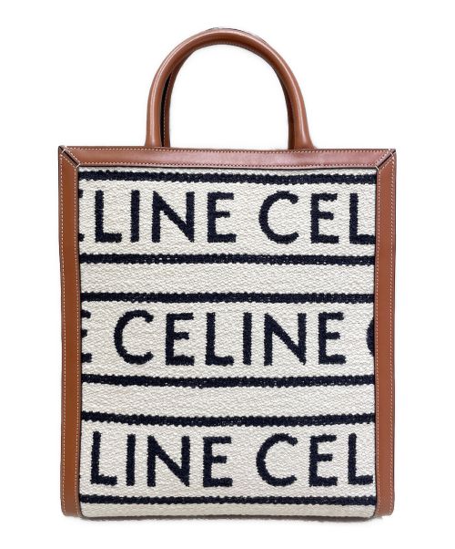 CELINE（セリーヌ）CELINE (セリーヌ) スモール バーティカルカバ ブラウン×ホワイト サイズ:スモールの古着・服飾アイテム