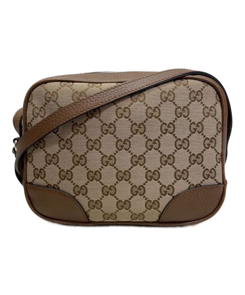 GUCCI（グッチ）GUCCI (グッチ) GGキャンバスショルダーバッグ ブラウンの古着・服飾アイテム