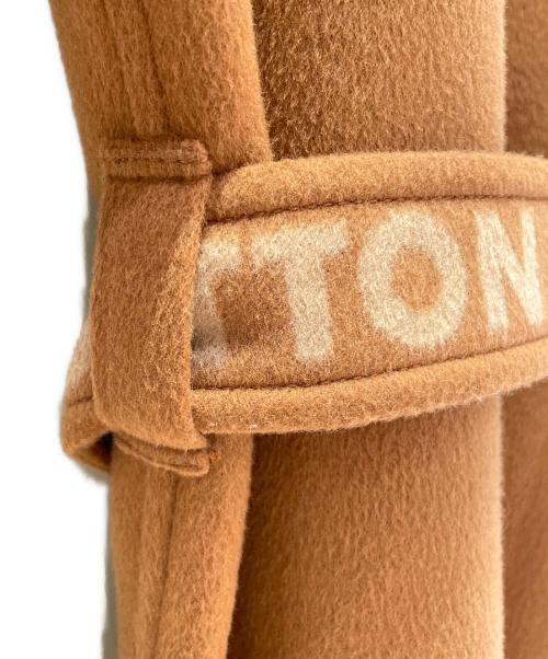 LOUIS VUITTON（ルイ ヴィトン）LOUIS VUITTON (ルイ ヴィトン) ベルテッドロングノーカラーコート キャメル サイズ:38の古着・服飾アイテム