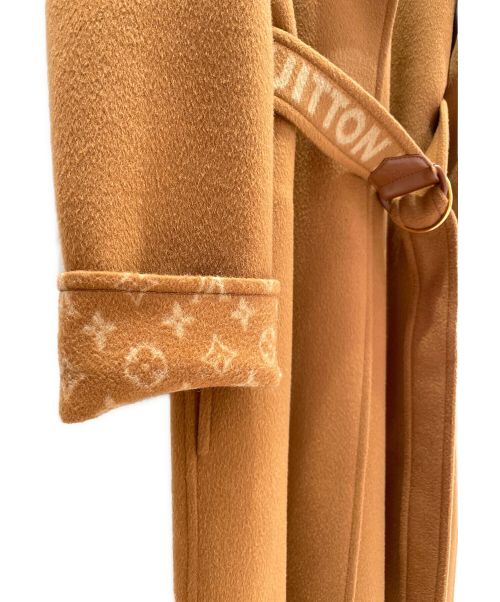 LOUIS VUITTON（ルイ ヴィトン）LOUIS VUITTON (ルイ ヴィトン) ベルテッドロングノーカラーコート キャメル サイズ:38の古着・服飾アイテム