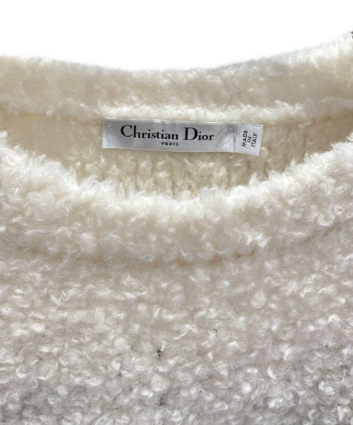 Christian Dior（クリスチャン ディオール）Christian Dior (クリスチャン ディオール) J'ADIOR 8 テディニット ホワイト サイズ:34の古着・服飾アイテム