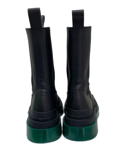 BOTTEGA VENETA（ボッテガベネタ）BOTTEGA VENETA (ボッテガベネタ) タイヤチェルシーブーツ ブラック×グリーン サイズ:37の古着・服飾アイテム