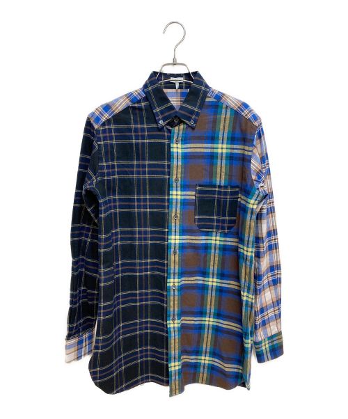 LOEWE（ロエベ）LOEWE (ロエベ) Eln Patchwork Check Overshirt ブルー サイズ:Sの古着・服飾アイテム