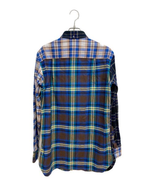 LOEWE（ロエベ）LOEWE (ロエベ) Eln Patchwork Check Overshirt ブルー サイズ:Sの古着・服飾アイテム