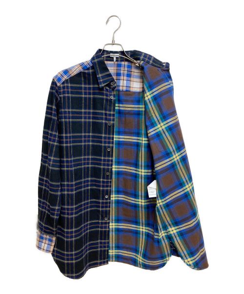 LOEWE（ロエベ）LOEWE (ロエベ) Eln Patchwork Check Overshirt ブルー サイズ:Sの古着・服飾アイテム