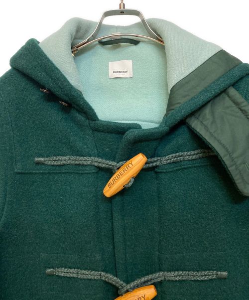 BURBERRY LONDON ENGLAND（バーバリー ロンドン イングランド）BURBERRY LONDON ENGLAND (バーバリー ロンドン イングランド) Double-faced Wool Stripe Detail Duffle Coat グリーン サイズ:44の古着・服飾アイテム