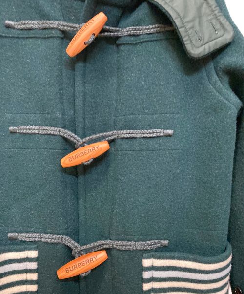 BURBERRY LONDON ENGLAND（バーバリー ロンドン イングランド）BURBERRY LONDON ENGLAND (バーバリー ロンドン イングランド) Double-faced Wool Stripe Detail Duffle Coat グリーン サイズ:44の古着・服飾アイテム