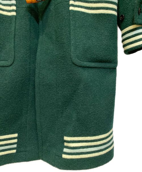 BURBERRY LONDON ENGLAND（バーバリー ロンドン イングランド）BURBERRY LONDON ENGLAND (バーバリー ロンドン イングランド) Double-faced Wool Stripe Detail Duffle Coat グリーン サイズ:44の古着・服飾アイテム