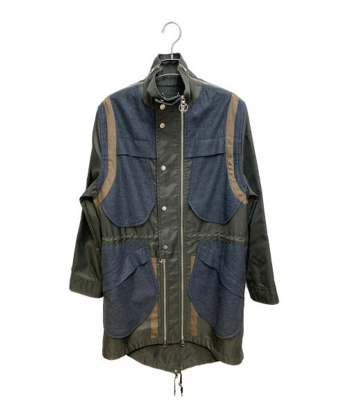 LOUIS VUITTON（ルイ ヴィトン）LOUIS VUITTON (ルイ ヴィトン) 異素材切替モッズコート オリーブ×グレー サイズ:46の古着・服飾アイテム