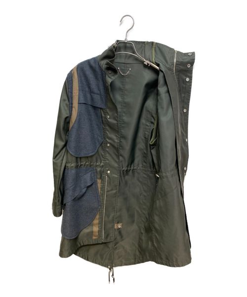 LOUIS VUITTON（ルイ ヴィトン）LOUIS VUITTON (ルイ ヴィトン) 異素材切替モッズコート オリーブ×グレー サイズ:46の古着・服飾アイテム