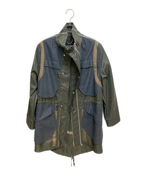 LOUIS VUITTON（ルイ ヴィトン）LOUIS VUITTON (ルイ ヴィトン) 異素材切替モッズコート オリーブ×グレー サイズ:46の古着・服飾アイテム