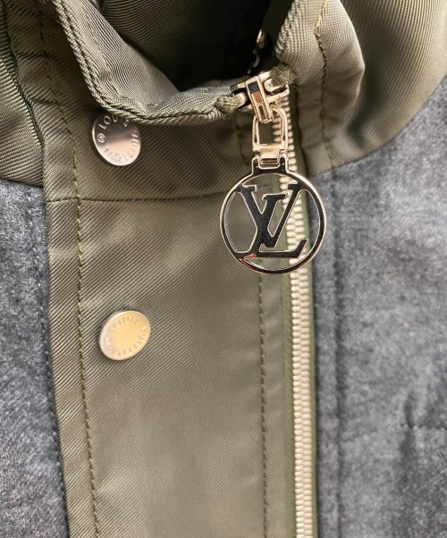LOUIS VUITTON（ルイ ヴィトン）LOUIS VUITTON (ルイ ヴィトン) 異素材切替モッズコート オリーブ×グレー サイズ:46の古着・服飾アイテム