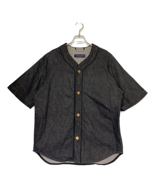 LOUIS VUITTON（ルイ ヴィトン）LOUIS VUITTON (ルイ ヴィトン) エンボスモノグラムベースボールシャツ インディゴ サイズ:Lの古着・服飾アイテム