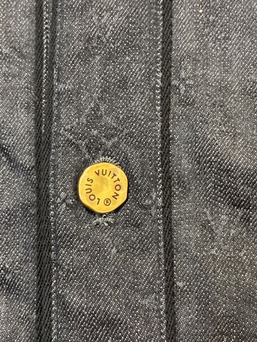 LOUIS VUITTON（ルイ ヴィトン）LOUIS VUITTON (ルイ ヴィトン) エンボスモノグラムベースボールシャツ インディゴ サイズ:Lの古着・服飾アイテム