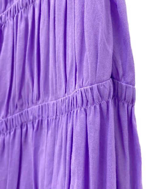 Mystrada（マイストラーダ）Mystrada (マイストラーダ) シャーリングボイルスカート パープル サイズ:38の古着・服飾アイテム