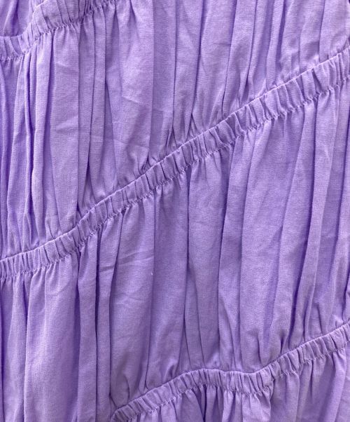 Mystrada（マイストラーダ）Mystrada (マイストラーダ) シャーリングボイルスカート パープル サイズ:38の古着・服飾アイテム