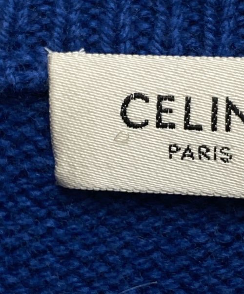 CELINE（セリーヌ）CELINE (セリーヌ) クルーネック トリオンフセーター / カシミア＆ウール ブルー サイズ:Mの古着・服飾アイテム