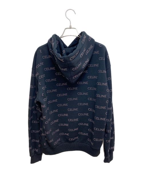 CELINE（セリーヌ）CELINE (セリーヌ) スタッズ付き ルーズフーディー / コットンフリース ブラック サイズ:Sの古着・服飾アイテム