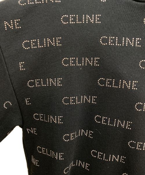 CELINE（セリーヌ）CELINE (セリーヌ) スタッズ付き ルーズフーディー / コットンフリース ブラック サイズ:Sの古着・服飾アイテム