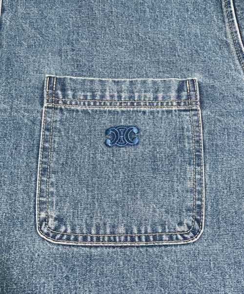 CELINE（セリーヌ）CELINE (セリーヌ) 22AW ユニオンオーシャンウォッシュ デニムクロップドシャツ インディゴ サイズ:Lの古着・服飾アイテム