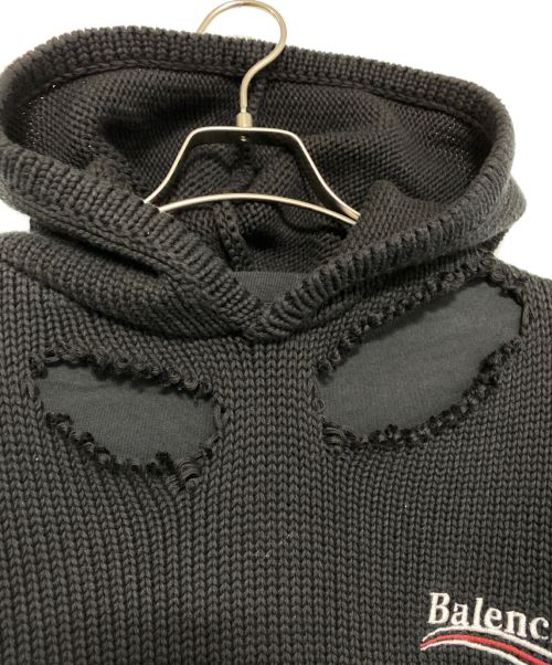 BALENCIAGA（バレンシアガ）BALENCIAGA (バレンシアガ) Campaign Destroyed Hoodie ブラック サイズ:Sの古着・服飾アイテム