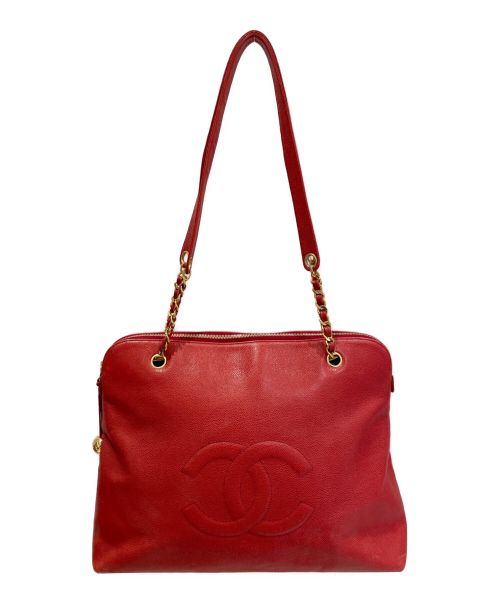 CHANEL（シャネル）CHANEL (シャネル) チェーントートバッグ レッドの古着・服飾アイテム
