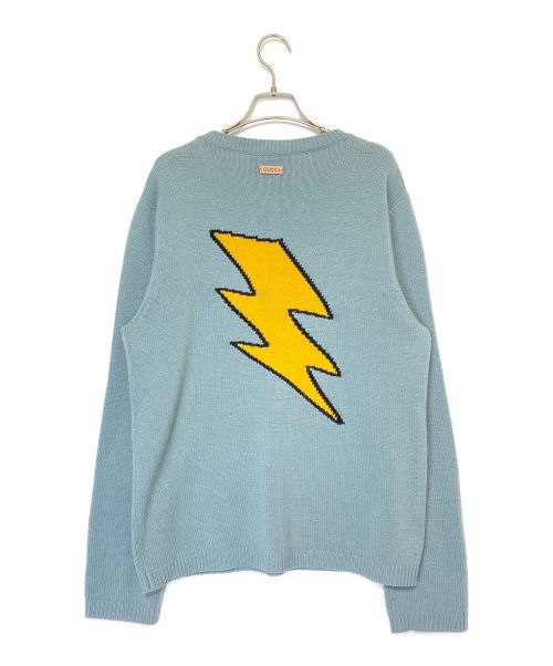GUCCI（グッチ）GUCCI (グッチ) Kingsnake Wool Knit Sweater スカイブルー サイズ:Lの古着・服飾アイテム