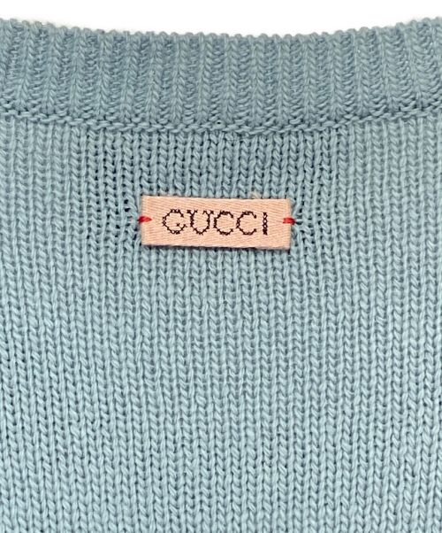 GUCCI（グッチ）GUCCI (グッチ) Kingsnake Wool Knit Sweater スカイブルー サイズ:Lの古着・服飾アイテム