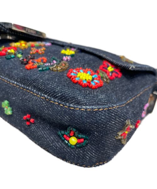 FENDI（フェンディ）FENDI (フェンディ) ビーズ刺繍マンマバケットバッグ インディゴの古着・服飾アイテム