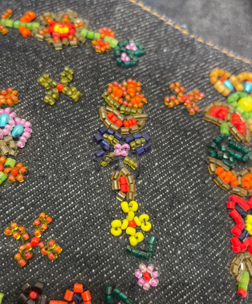 FENDI（フェンディ）FENDI (フェンディ) ビーズ刺繍マンマバケットバッグ インディゴの古着・服飾アイテム