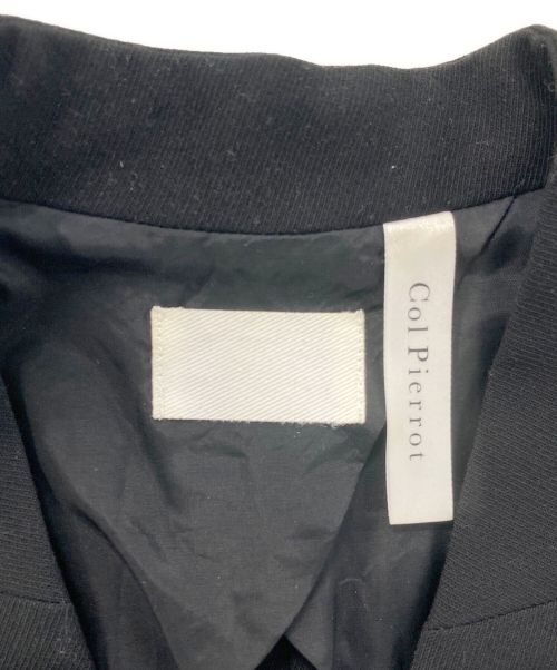 Col Pierrot（コルピエロ）Col Pierrot (コルピエロ) ジョーゼットノーカラージャケット ブラック サイズ:36の古着・服飾アイテム