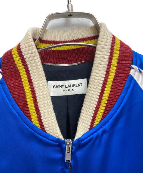 Saint Laurent Paris（サンローランパリ）Saint Laurent Paris (サンローランパリ) 14SS エディ期 テディサテンスカジャン/Archive ブルー サイズ:48の古着・服飾アイテム