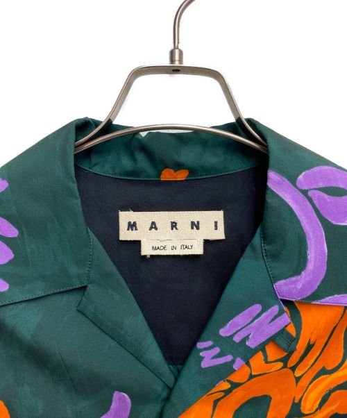 MARNI（マルニ）MARNI (マルニ) camp collar floral slogan shirt グリーン サイズ:44の古着・服飾アイテム
