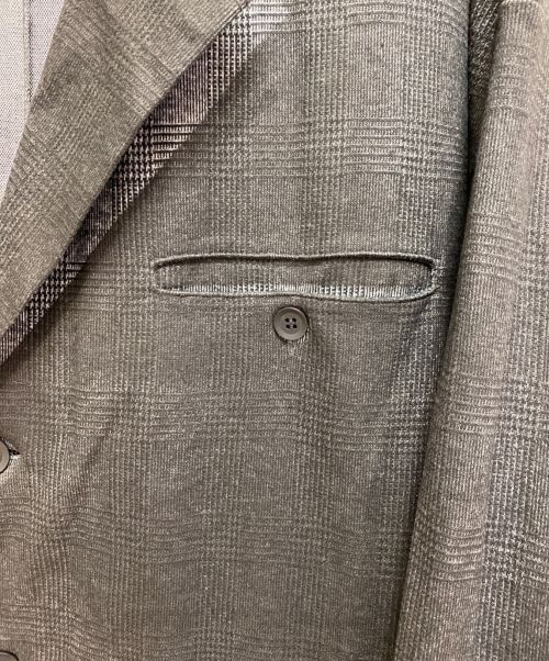 Yohji Yamamoto pour homme（ヨウジヤマモト プールオム）Yohji Yamamoto pour homme (ヨウジヤマモト プールオム) ジャガードグレンチェックロングジャケット ブラック×グレー サイズ:3の古着・服飾アイテム