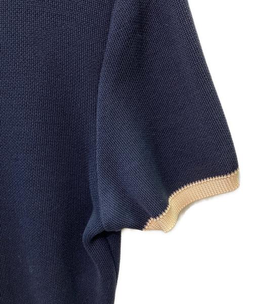 CHANEL（シャネル）CHANEL (シャネル) バックボタンニットワンピース ネイビー×ベージュ サイズ:38の古着・服飾アイテム