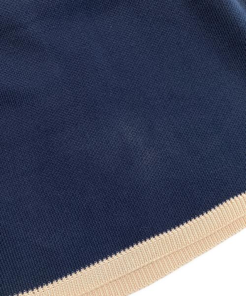 CHANEL（シャネル）CHANEL (シャネル) バックボタンニットワンピース ネイビー×ベージュ サイズ:38の古着・服飾アイテム