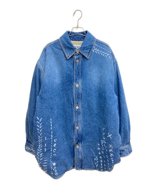 LOEWE（ロエベ）LOEWE (ロエベ) プリントオーバーサイズデニムシャツジャケット インディゴ サイズ:46の古着・服飾アイテム