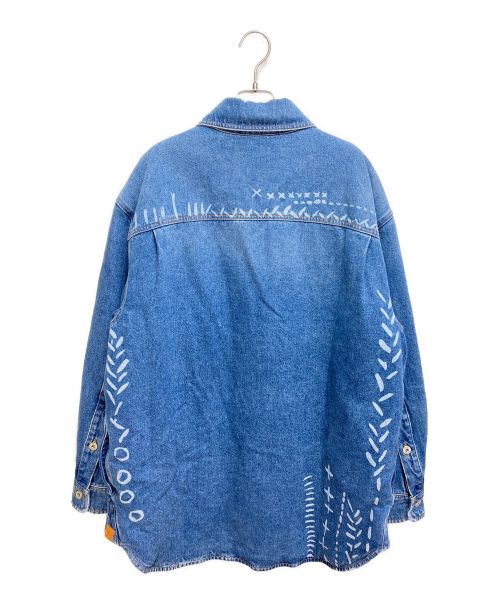 LOEWE（ロエベ）LOEWE (ロエベ) プリントオーバーサイズデニムシャツジャケット インディゴ サイズ:46の古着・服飾アイテム