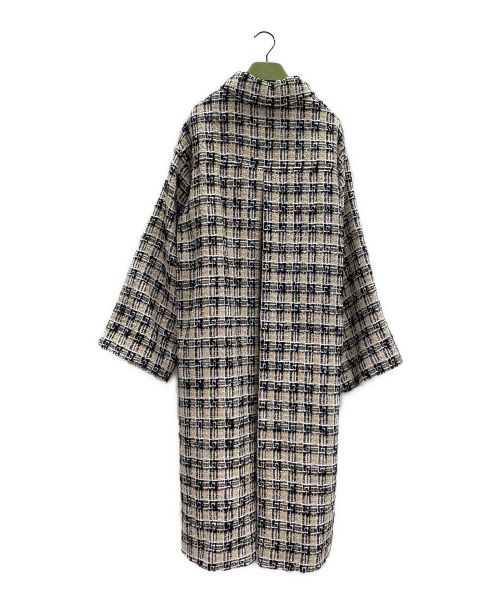 GUCCI（グッチ）GUCCI (グッチ) スクエアGチェックツイードコート ブラック×ベージュ サイズ:36の古着・服飾アイテム