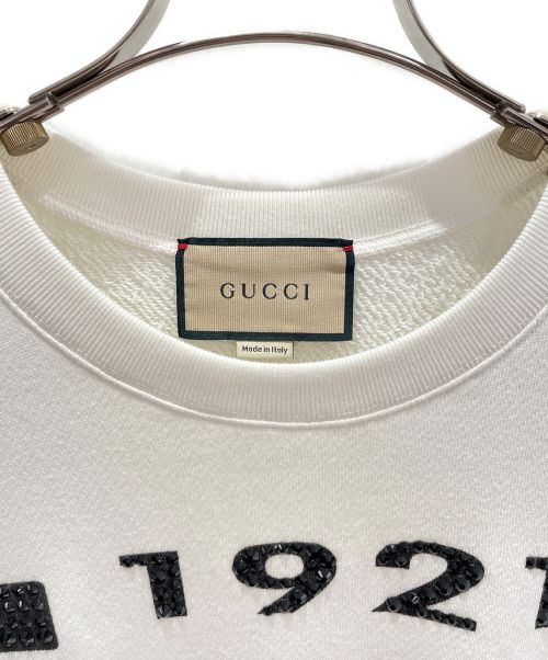 GUCCI（グッチ）GUCCI (グッチ) オーバーサイズロゴスウェット ホワイト サイズ:XSの古着・服飾アイテム