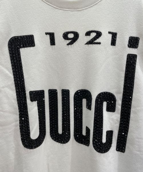 GUCCI（グッチ）GUCCI (グッチ) オーバーサイズロゴスウェット ホワイト サイズ:XSの古着・服飾アイテム