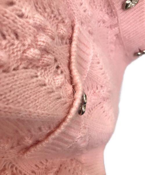 CHANEL（シャネル）CHANEL (シャネル) カシミヤVネックカーディガン ピンク サイズ:38の古着・服飾アイテム