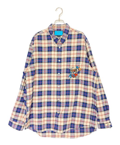 GUCCI（グッチ）GUCCI (グッチ) DISNEY (ディズニー) Donald Duck Plaid Long Sleeves Shirt ネイビー サイズ:SIZE 50の古着・服飾アイテム
