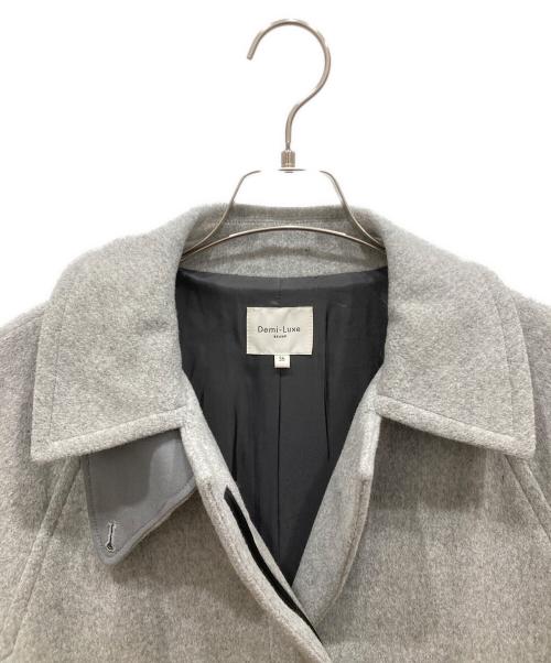 Demi-Luxe Beams（デミルクス ビームス）Demi-Luxe BEAMS (デミルクス ビームス) ロング ステンカラーコート ライトグレー サイズ:36の古着・服飾アイテム