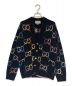 GUCCI（グッチ）の古着「GGジャガードマルチカラーカーディガン」｜ブラック
