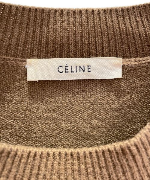 CELINE（セリーヌ）CELINE (セリーヌ) 肩ボタンカシミヤニット ブラウン サイズ:Sの古着・服飾アイテム