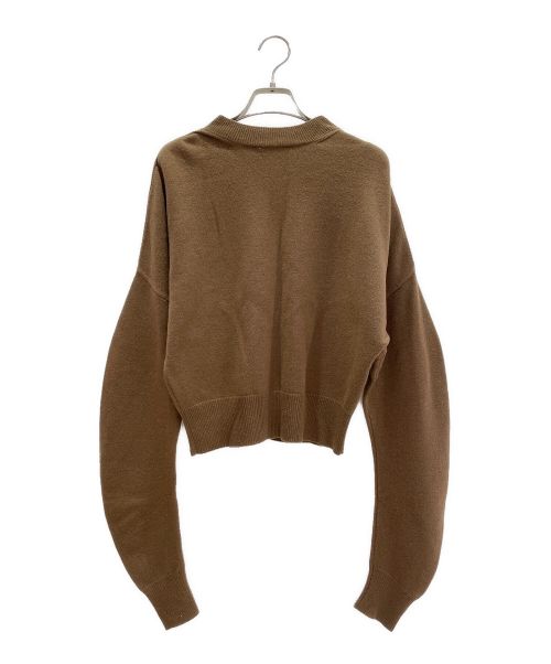 CELINE（セリーヌ）CELINE (セリーヌ) 肩ボタンカシミヤニット ブラウン サイズ:Sの古着・服飾アイテム